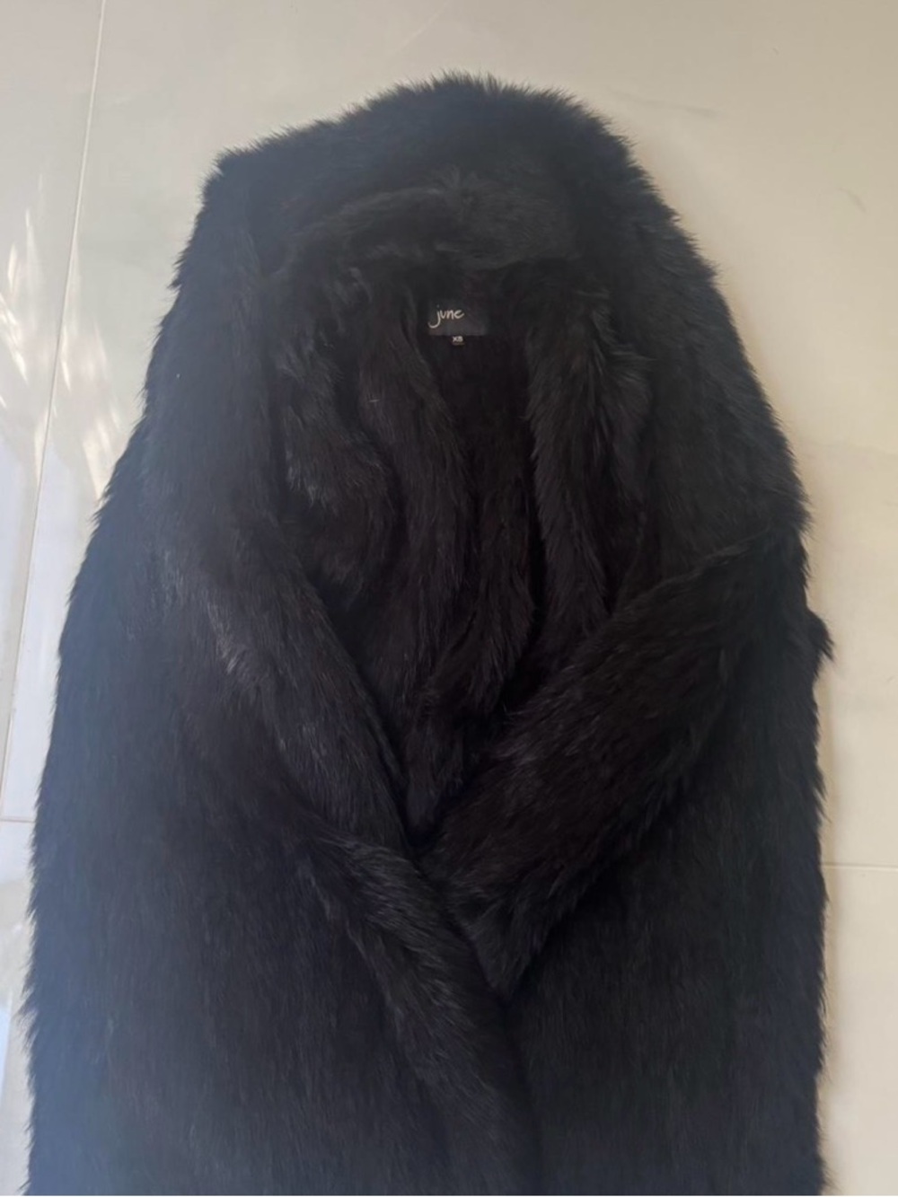Black Faux Fur Coat - Luxe Winter Cape by JUICE